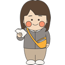 チラシ配り(ポスティング)バイトをする女性